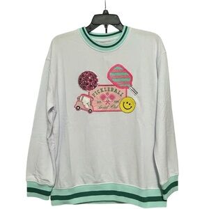 Simply Southern Sequin Pickleball Social Club Sweatshirt - Size XL